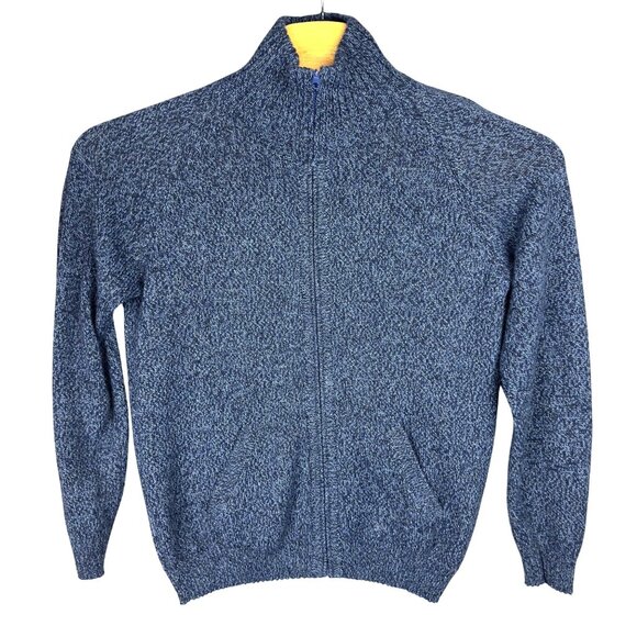 Nusta 100% Baby Alpaca Texture Sweater Adults M Blue Soft Warm Full Zip - Picture 1 of 10